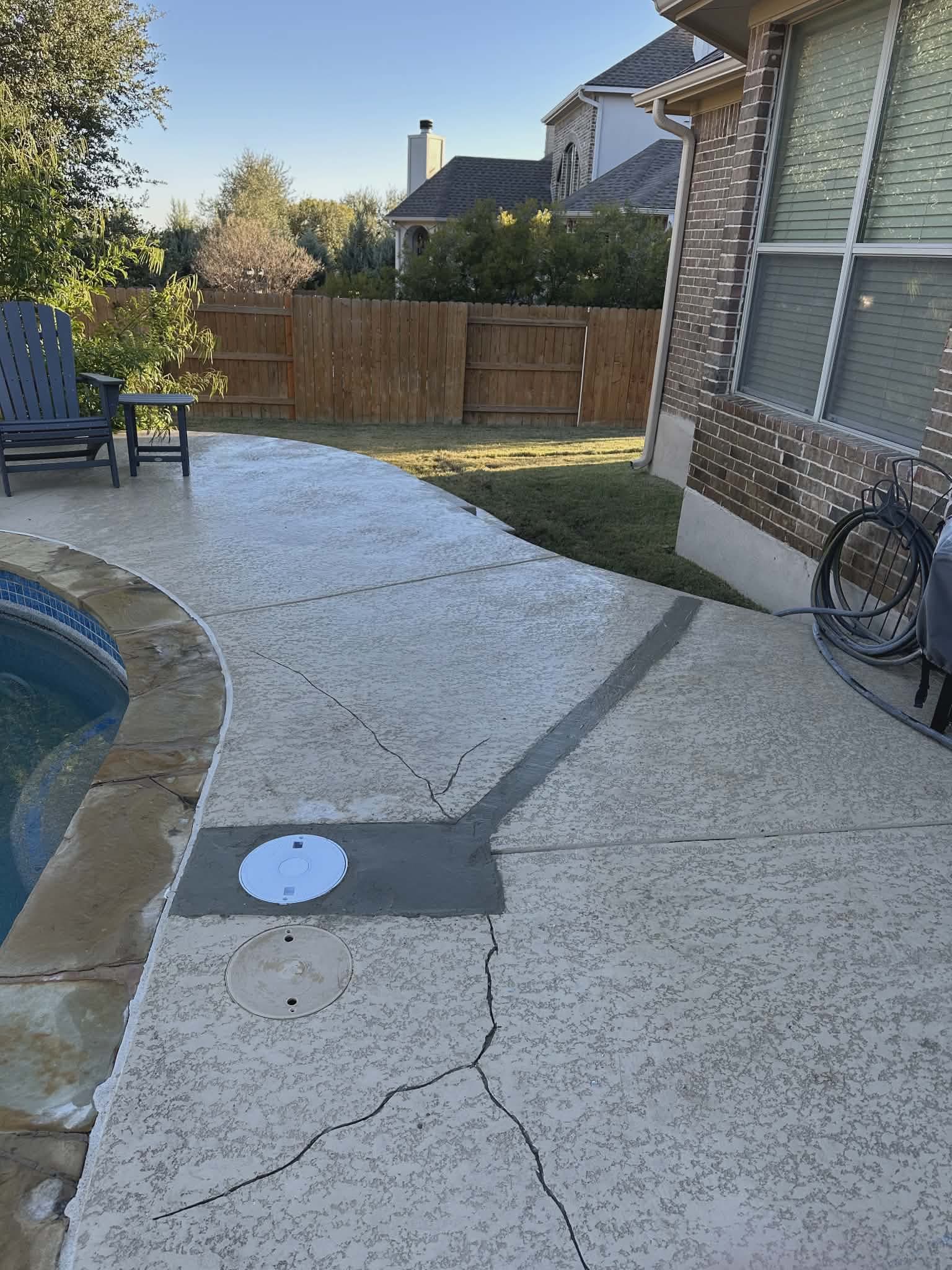 Pool line repair - backfilled and restored area