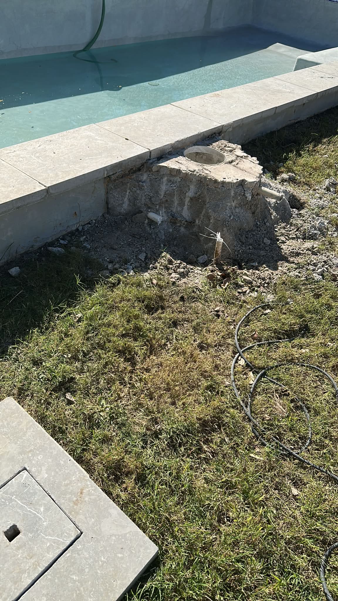 Pool skimmer replacement - prep and removal