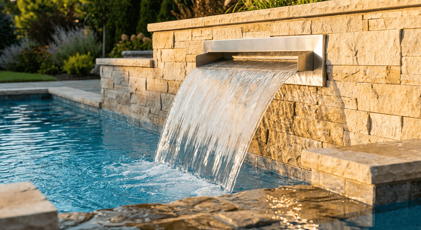 Pool waterfall replacement - finished smooth water sheet flow